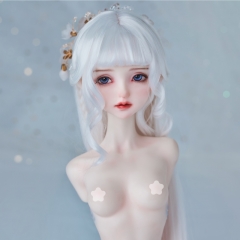 1/3 centre parting braided wig (white/pink)